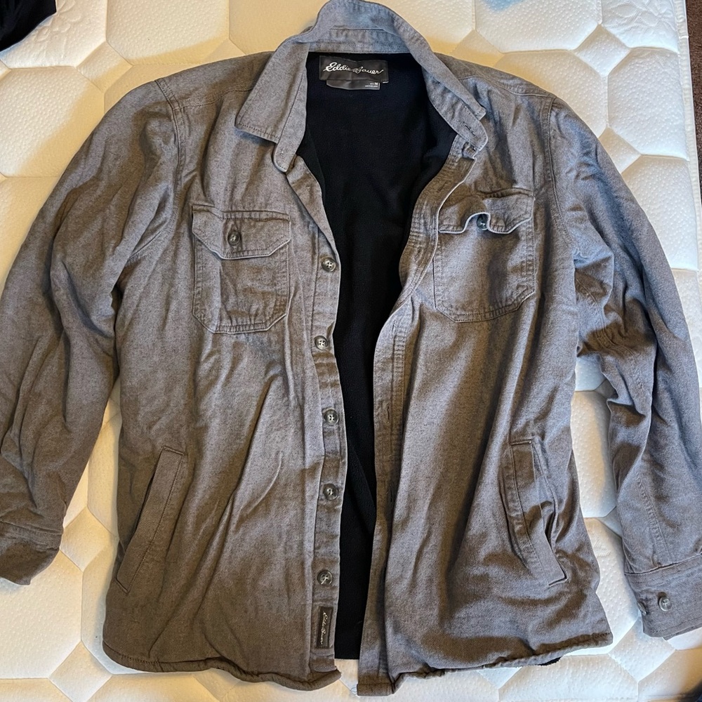 Eddie Bauer Gray Lightweight Shirt Jacket